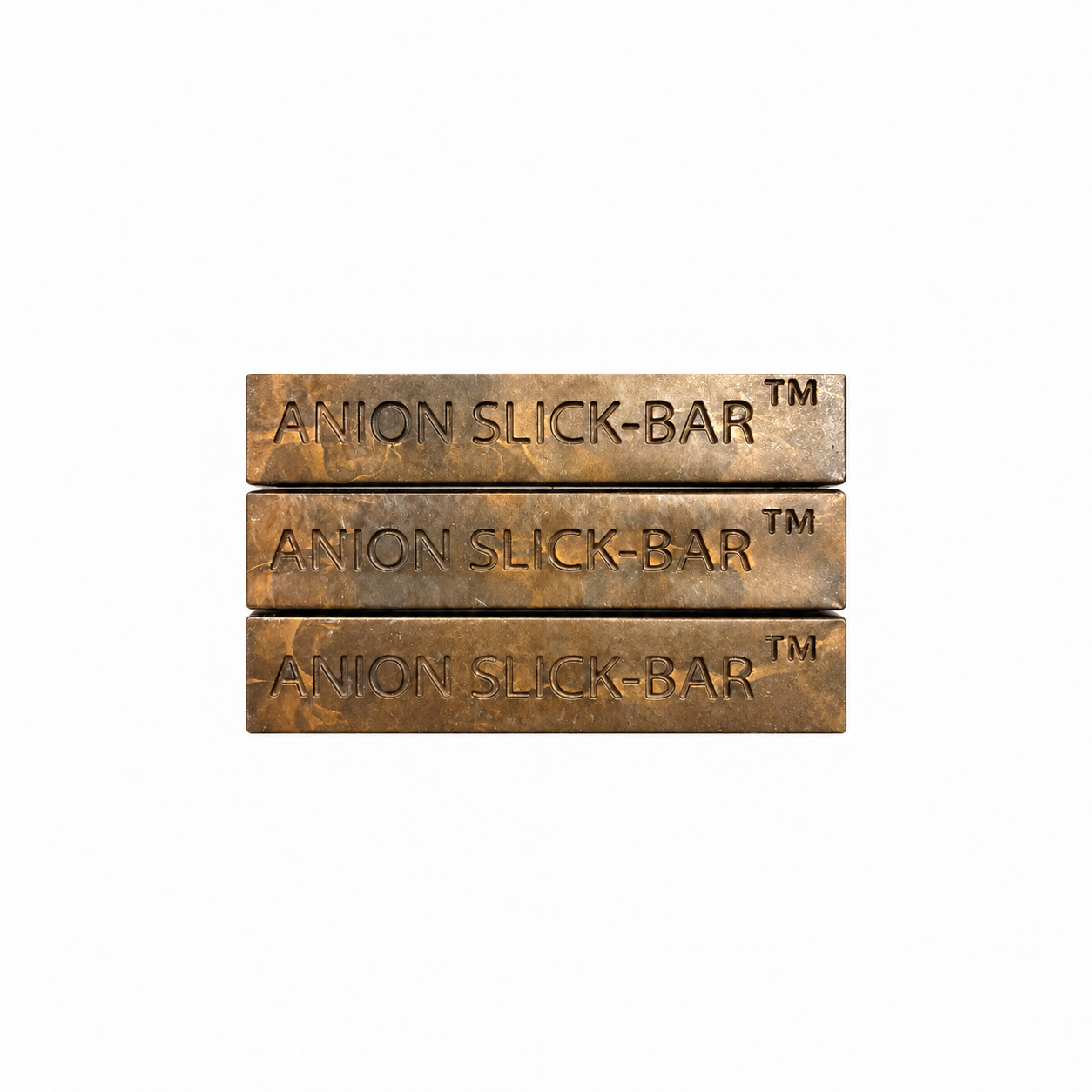 Três barras lubrificantes Anion Slick-Bar com margens brancas